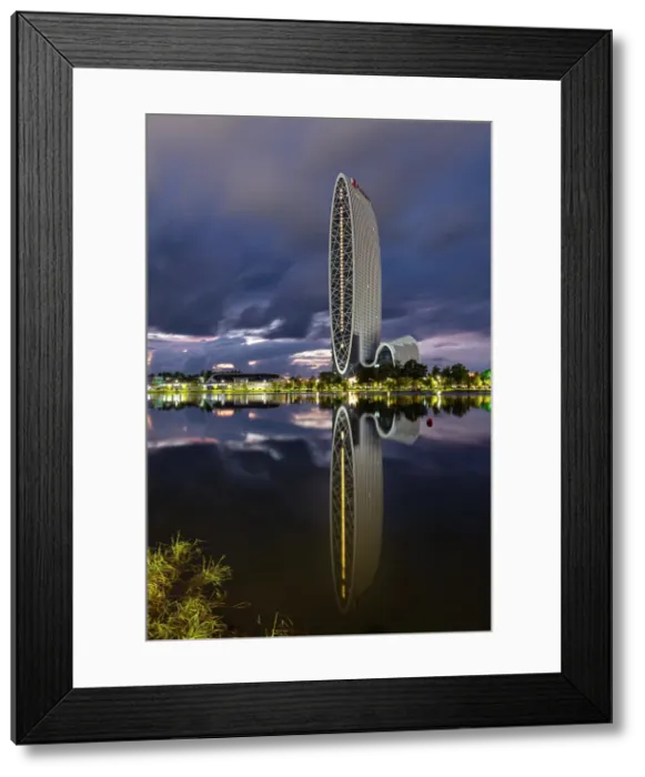 Framed Print : Marriott building reflected in Nurigeli Lake at night, Batumi, Black Sea, Georgia Framed Print : Marriott building reflected in Nurigeli Lake at night, Batumi, Black Sea, Georgia