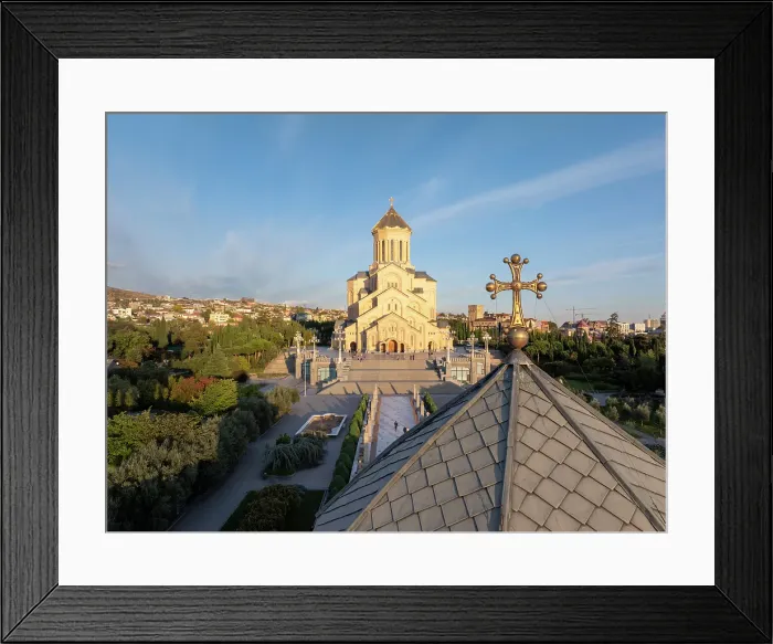 Framed Print : Aerial view of Holy Trinity Cathedral, Tbilisi, Georgia Framed Print : Aerial view of Holy Trinity Cathedral, Tbilisi, Georgia