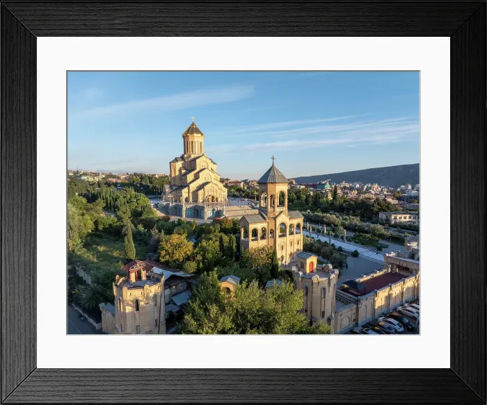 Framed Print : Aerial view of Holy Trinity Cathedral, Tbilisi, Georgia