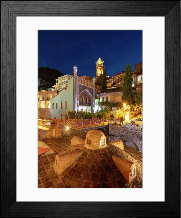Framed Print : Sulphur baths & old town at night, Abanotubani district, Tbilisi, Georgia Framed Print : Sulphur baths & old town at night, Abanotubani district, Tbilisi, Georgia