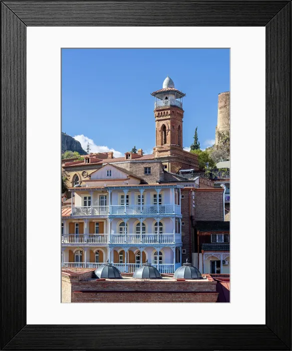 Framed Print : Mosque & old buildings with balconies, Abanotubani district, Tbilisi, Georgia Framed Print : Mosque & old buildings with balconies, Abanotubani district, Tbilisi, Georgia