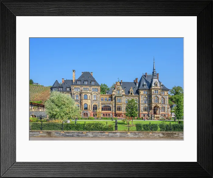 Framed Print : Lieser castle wine hotel and restaurant, Lieser, Mosel valley, Rhineland-Palatinate, Germany Framed Print : Lieser castle wine hotel and restaurant, Lieser, Mosel valley, Rhineland-Palatinate, Germany