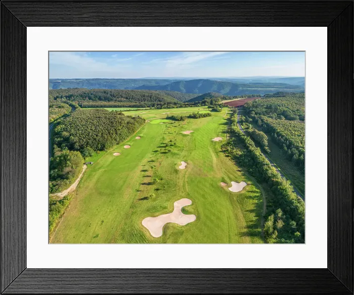 Framed Print : Aerial view at a golf court near Cochem, Mosel valley, Rhineland-Palatinate, Germany Framed Print : Aerial view at a golf court near Cochem, Mosel valley, Rhineland-Palatinate, Germany