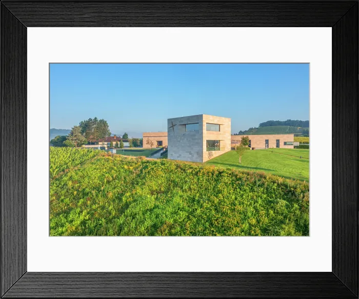 Framed Print : Morning view at the Van Volxem winery and vinothek with river Saar, Wiltingen, Rhineland-Palatinate, Germany Framed Print : Morning view at the Van Volxem winery and vinothek with river Saar, Wiltingen, Rhineland-Palatinate, Germany