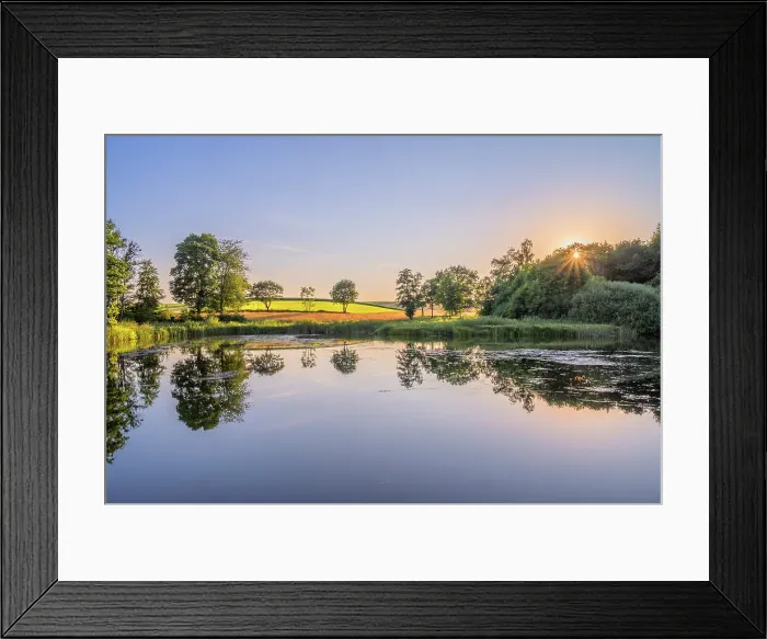 Framed Print : Holzmaar maar lake at sunset, Gillenfeld, Eifel, Rhineland-Palatinate, Germany Framed Print : Holzmaar maar lake at sunset, Gillenfeld, Eifel, Rhineland-Palatinate, Germany