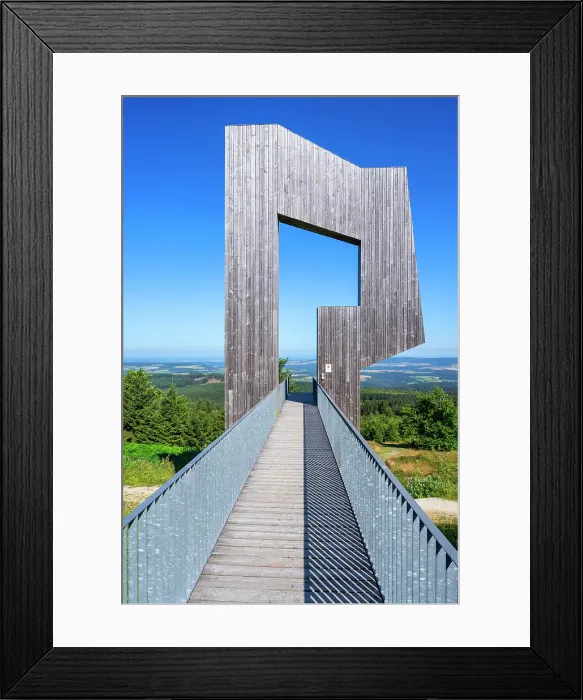 Framed Print : Wndklang sculpture on the Erbeskopf summit, Hunsruck National Park, Rhineland-Palatinate, Germany Framed Print : Wndklang sculpture on the Erbeskopf summit, Hunsruck National Park, Rhineland-Palatinate, Germany