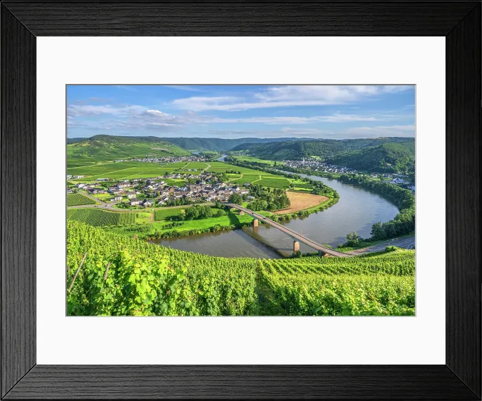 Framed Print : Vineyards above Thornich and Ensch, Mosel, Rhineland-Palatinate, Germany Framed Print : Vineyards above Thornich and Ensch, Mosel, Rhineland-Palatinate, Germany