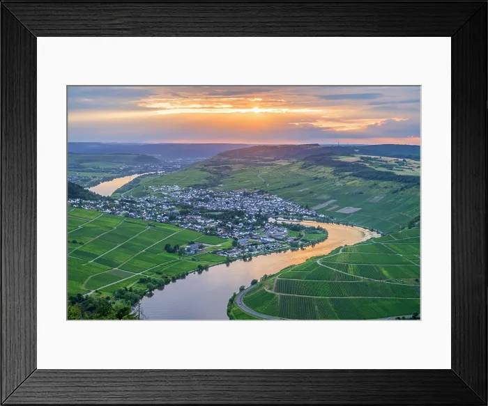 Framed Print : Sunset seen from five-lake-viewpoint near Mehring, Mosel, Rhineland-Palatinate, Germany Framed Print : Sunset seen from five-lake-viewpoint near Mehring, Mosel, Rhineland-Palatinate, Germany
