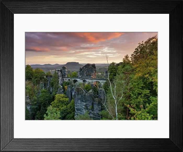 Framed Print : Germany, Saxony, Saxon Switzerland National Park, Elbe Sandstone Mountains, Bastei viewpoint