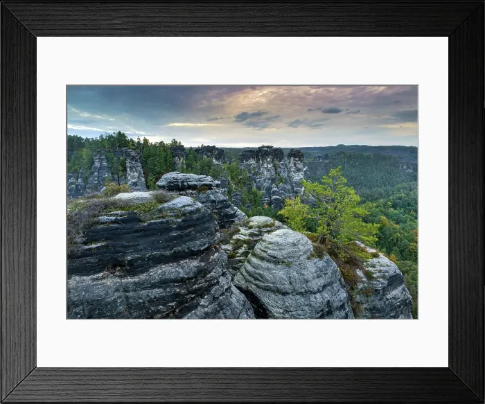 Framed Print : Germany, Saxony, Saxon Switzerland National Park, Elbe Sandstone Mountains