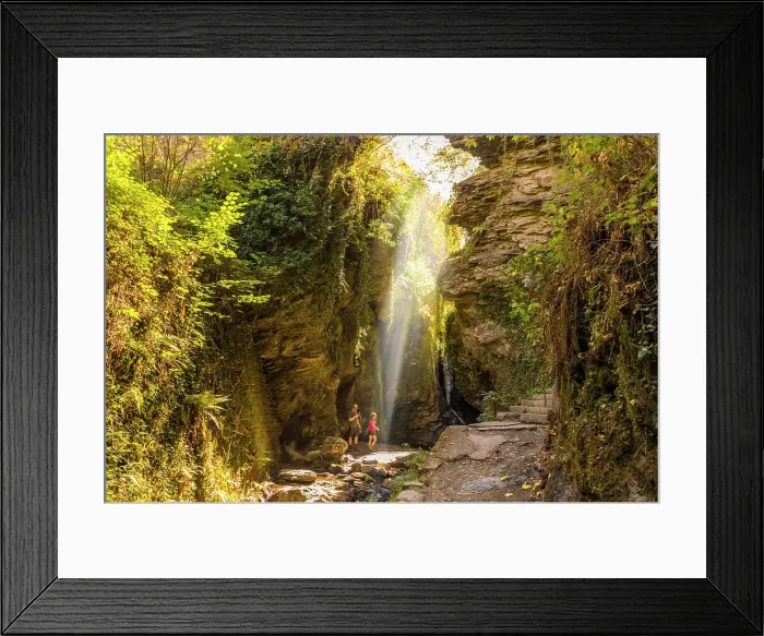 Framed Print : Small waterfall in the gorge in Tiefenbachtal, Bernkastel-Kues, Mosel, Rhineland-Palatinate, Germany Framed Print : Small waterfall in the gorge in Tiefenbachtal, Bernkastel-Kues, Mosel, Rhineland-Palatinate, Germany