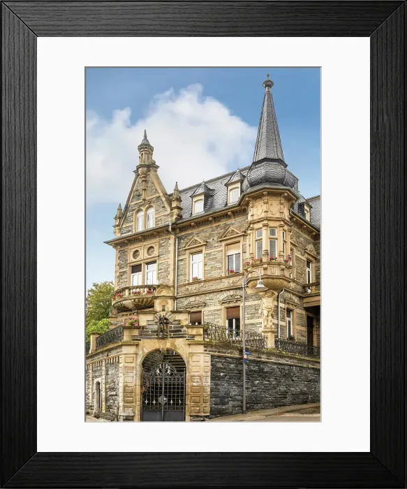 Framed Print : Historic, magnificent winery in the old town of Kues, Bernkastel-Kues, Mosel, Rhineland-Palatinate, Germany Framed Print : Historic, magnificent winery in the old town of Kues, Bernkastel-Kues, Mosel, Rhineland-Palatinate, Germany