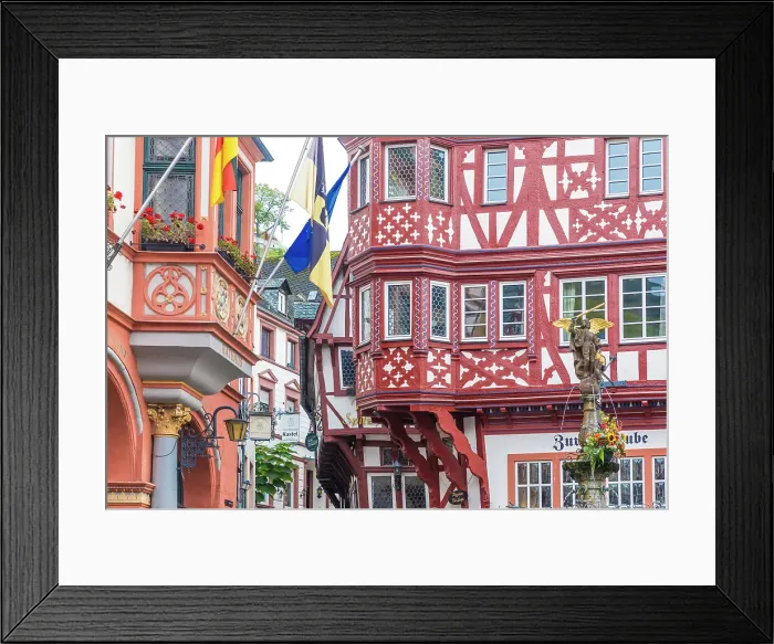 Framed Print : Market square with town hall and historic houses in Bernkastel, Bernkastel-Kues, Mosel, Rhineland-Palatinate, Germany Framed Print : Market square with town hall and historic houses in Bernkastel, Bernkastel-Kues, Mosel, Rhineland-Palatinate, Germany