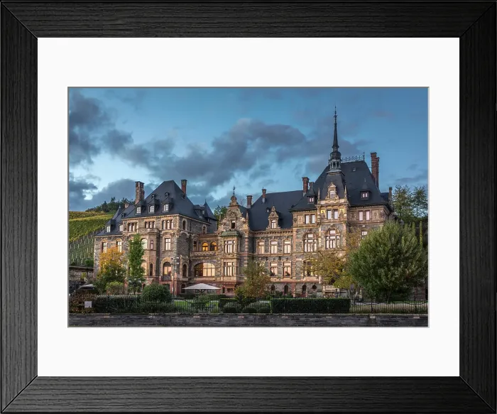 Framed Print : Castle Lieser at blue hour, Lieser, Mosel, Rhineland-Palatinate, Germany Framed Print : Castle Lieser at blue hour, Lieser, Mosel, Rhineland-Palatinate, Germany