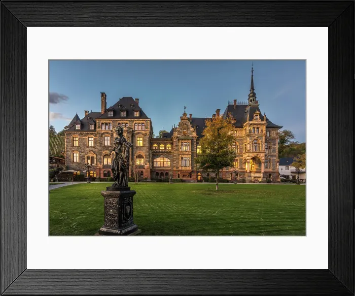 Framed Print : Castle Lieser at blue hour, Lieser, Mosel, Rhineland-Palatinate, Germany