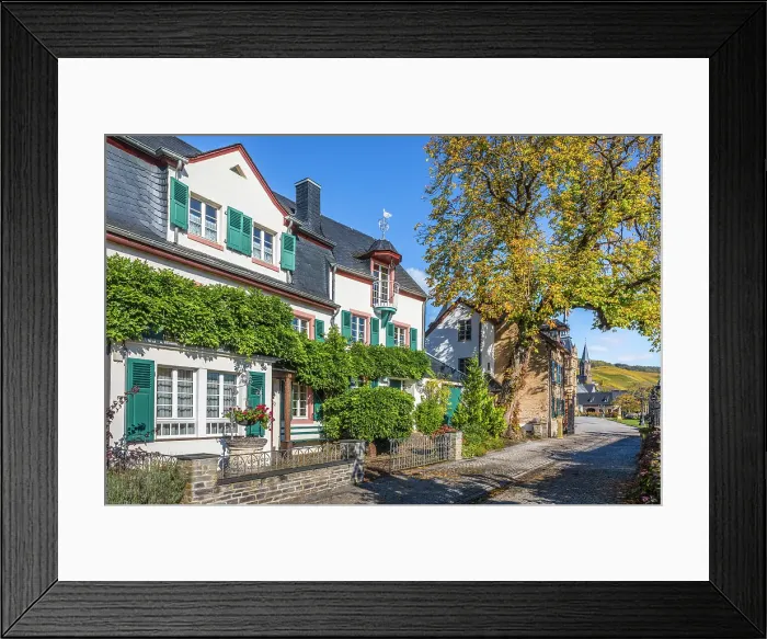 Framed Print : Historic houses in Lieser on the Mosel, Mosel, Rhineland-Palatinate, Germany Framed Print : Historic houses in Lieser on the Mosel, Mosel, Rhineland-Palatinate, Germany
