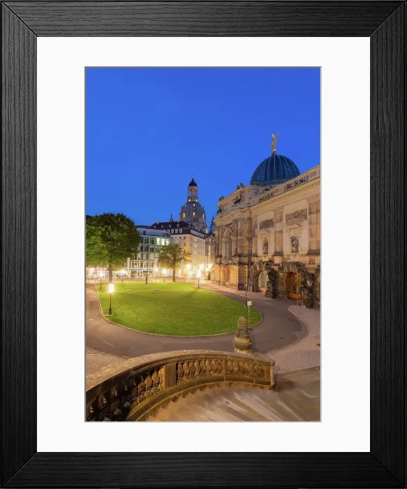 Framed Print : Illuminated park near Frauenkirche church at twilight, Dresden, Saxony, Germany Framed Print : Illuminated park near Frauenkirche church at twilight, Dresden, Saxony, Germany