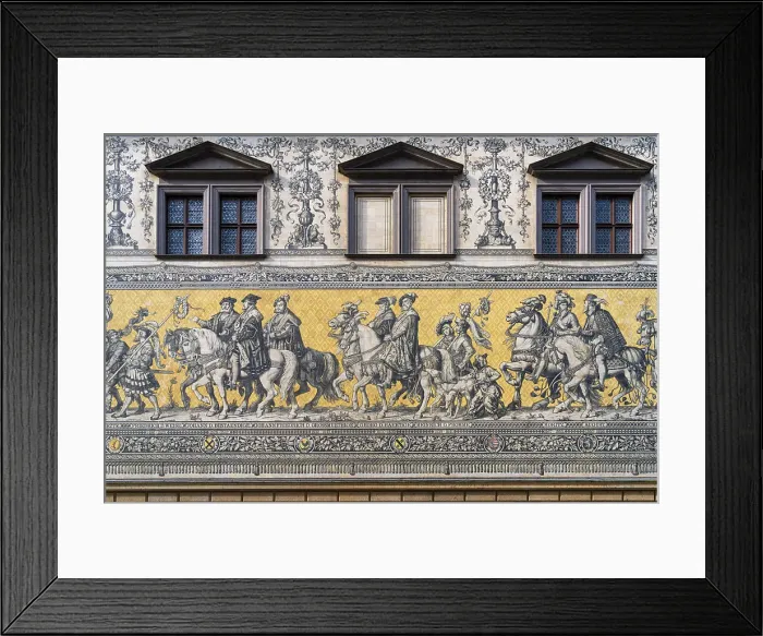 Framed Print : Detail of Furstenzug mural, Dresden, Saxony, Germany Framed Print : Detail of Furstenzug mural, Dresden, Saxony, Germany