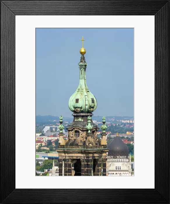Framed Print : Spire with holy cross on top of Dresden Cathedral, Dresden, Saxony, Germany Framed Print : Spire with holy cross on top of Dresden Cathedral, Dresden, Saxony, Germany