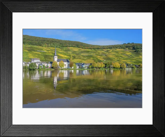 Framed Print : Piesport with church St. Michael, Mosel, Mosel valley, Rhineland-Palatinate, Germany Framed Print : Piesport with church St. Michael, Mosel, Mosel valley, Rhineland-Palatinate, Germany