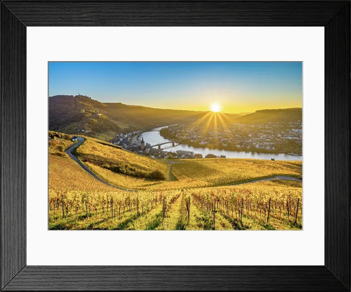 Framed Print : Sunset above Bernkastel-Kues, Mosel, Mosel valley, Rhineland-Palatinate, Germany Framed Print : Sunset above Bernkastel-Kues, Mosel, Mosel valley, Rhineland-Palatinate, Germany