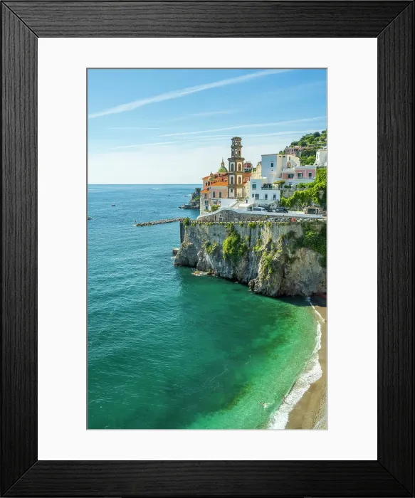 Framed Print : europe, Italy, Campania. Atrani, the little town of the Amalfi coast and its beach Framed Print : europe, Italy, Campania. Atrani, the little town of the Amalfi coast and its beach