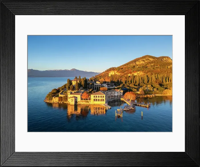 Framed Print : Punta San Vigilio at sunset in autumn. Garda, Verona district, Italy Framed Print : Punta San Vigilio at sunset in autumn. Garda, Verona district, Italy