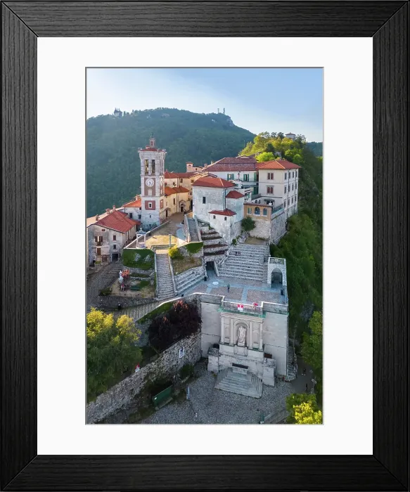 Framed Print : Santa Maria del Monte and the chapels of the sacred way during a summer day. Sacro Monte di Varese, Varese, Lombardy, Italy Framed Print : Santa Maria del Monte and the chapels of the sacred way during a summer day. Sacro Monte di Varese, Varese, Lombardy, Italy