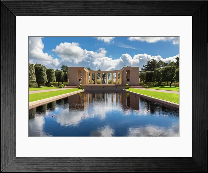 Framed Print : View of the american cemetery at Omaha beach. Colleville-sur-mer, Normandy, France Framed Print : View of the american cemetery at Omaha beach. Colleville-sur-mer, Normandy, France