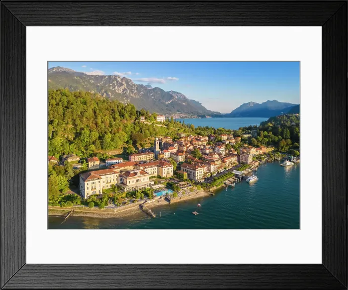 Framed Print : Bellagio town, on lake Como, in summer. Como Province, Lombardy, Italy