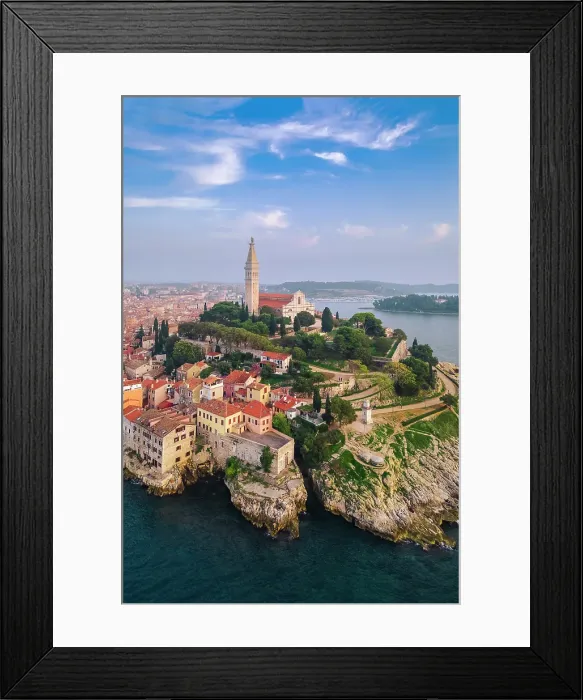 Framed Print : Aerial view of Rovinj - Rovigno at sunset. Rovinj, Istria, Adriatic coast, Croatia Framed Print : Aerial view of Rovinj - Rovigno at sunset. Rovinj, Istria, Adriatic coast, Croatia