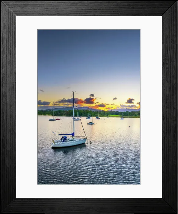 Framed Print : UK, England, Cumbria, Lake District, Lake District National Park, Lake Windermere at Waterhead, Ambleside