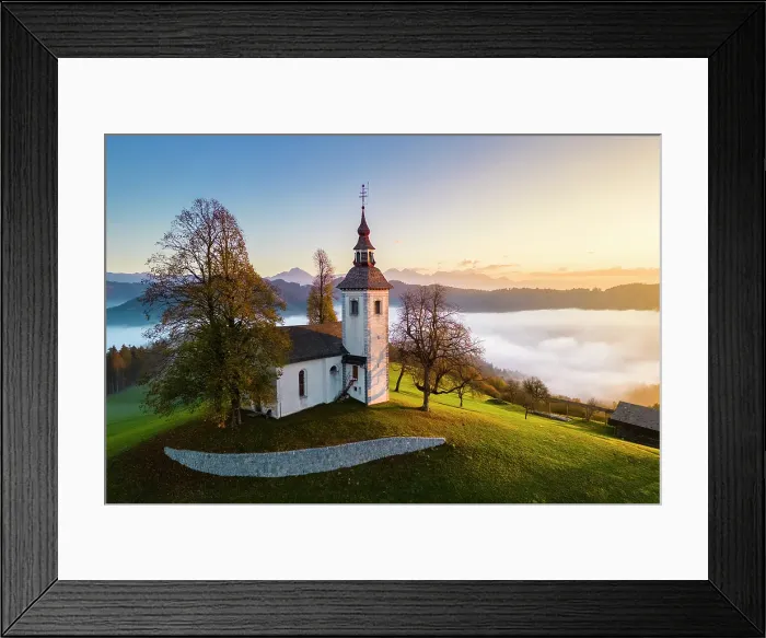 Framed Print : Church of Saint Thomas at sunrise in autumn. Sveti Tomaz, Skofja Loka, Upper Carniola, Slovenia Framed Print : Church of Saint Thomas at sunrise in autumn. Sveti Tomaz, Skofja Loka, Upper Carniola, Slovenia