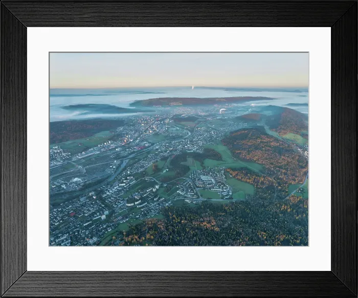 Framed Print : Aerial view of the city of Zurich in the winter morning, Switzerland Framed Print : Aerial view of the city of Zurich in the winter morning, Switzerland