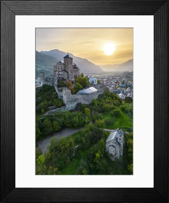 Framed Print : Basilique de Valere, Sion, Valais, valley of the Rhone, Switzerland Framed Print : Basilique de Valere, Sion, Valais, valley of the Rhone, Switzerland