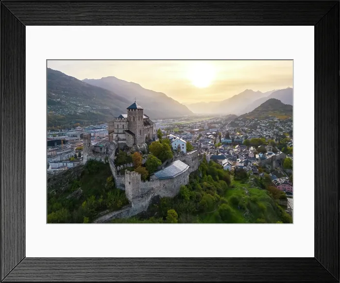 Framed Print : Basilique de Valere, Sion, Valais, valley of the Rhone, Switzerland