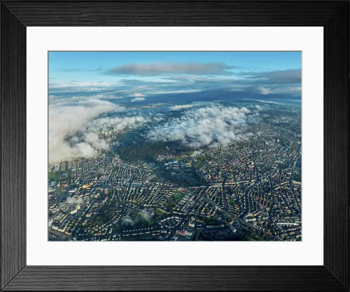 Framed Print : Aerial view of the city of Zurich in the winter morning, Switzerland Framed Print : Aerial view of the city of Zurich in the winter morning, Switzerland