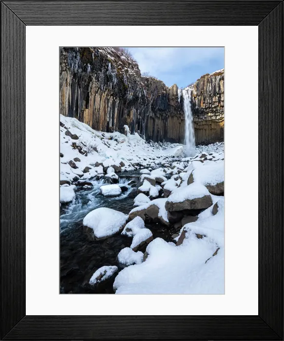 Framed Print : Svartifoss waterfall in winter. Skaftafell National Park, Hornafjorour, Austurland, Iceland Framed Print : Svartifoss waterfall in winter. Skaftafell National Park, Hornafjorour, Austurland, Iceland