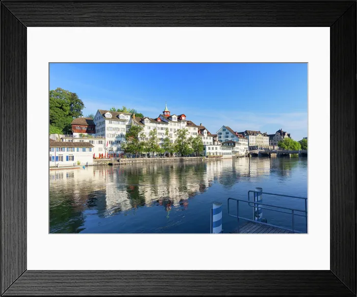 Framed Print : Lindenhof Quarter and Limmat River, Zurich, Switzerland