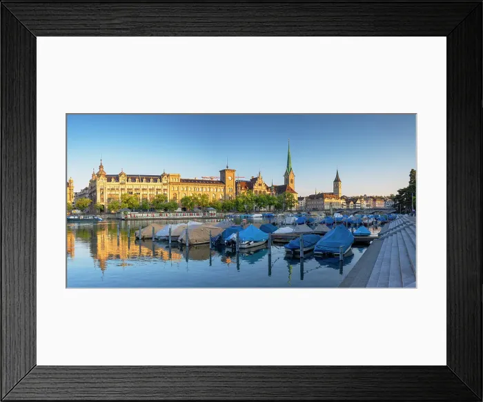 Framed Print : Skyline of Lindenhof and Limmat River, Zurich, Switzerland Framed Print : Skyline of Lindenhof and Limmat River, Zurich, Switzerland