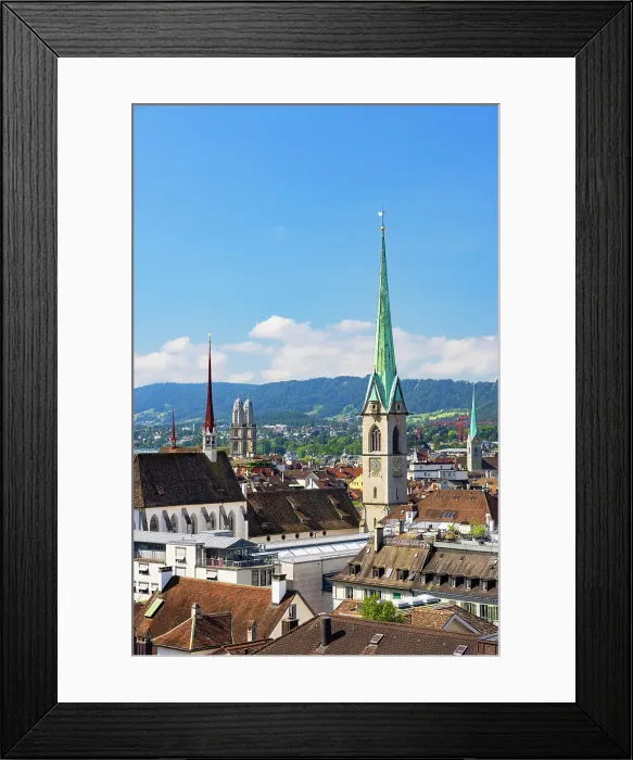 Framed Print : City skyline, Zurich, Switzerland Framed Print : City skyline, Zurich, Switzerland