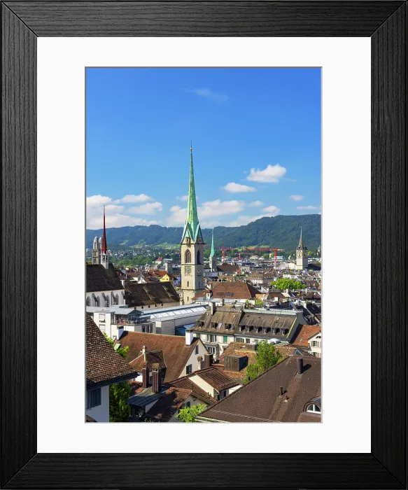 Framed Print : City skyline, Zurich, Switzerland Framed Print : City skyline, Zurich, Switzerland