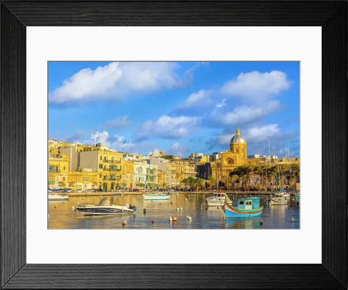 Framed Print : The Harbour at Kalkara, Malta, Southern Europe Framed Print : The Harbour at Kalkara, Malta, Southern Europe