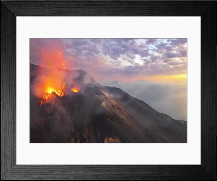 Framed Print : Eruption with lava fountain of Stromboli volcano, Stromboli island, UNESCO World Heritage Site, Aeolian Islands, Sicily, Italy Framed Print : Eruption with lava fountain of Stromboli volcano, Stromboli island, UNESCO World Heritage Site, Aeolian Islands, Sicily, Italy