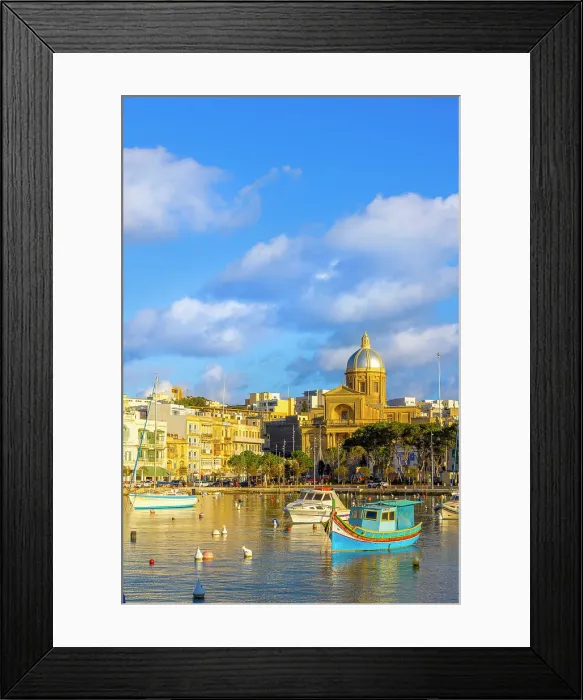 Framed Print : The Harbour at Kalkara, Malta, Southern Europe Framed Print : The Harbour at Kalkara, Malta, Southern Europe