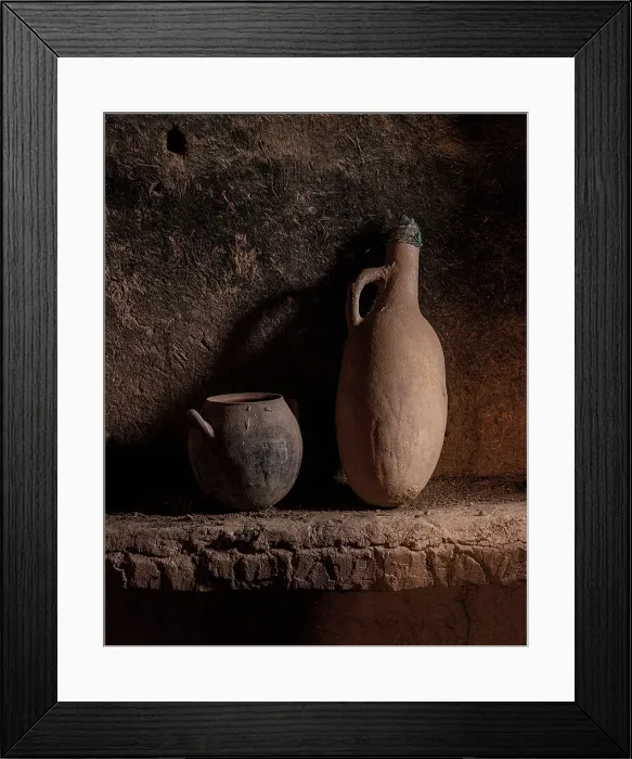 Framed Print : Old clay pots on a ledge inside 17th century Kasbah Amridil, Skoura, Morocco Framed Print : Old clay pots on a ledge inside 17th century Kasbah Amridil, Skoura, Morocco