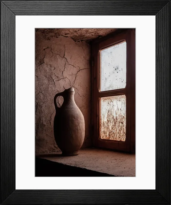 Framed Print : Old clay pot on a window ledge inside 17th century Kasbah Amridil, Skoura, Morocco Framed Print : Old clay pot on a window ledge inside 17th century Kasbah Amridil, Skoura, Morocco