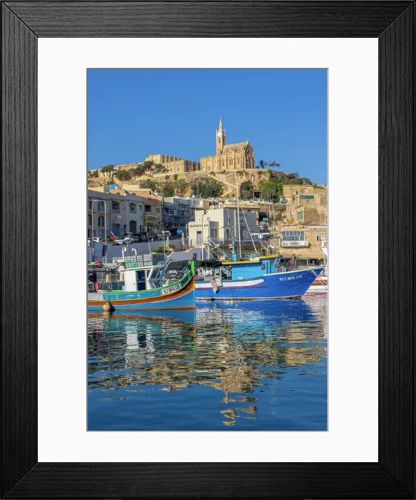 Framed Print : The Harbour at Mgarr, Gozo, Malta, Southern Europe