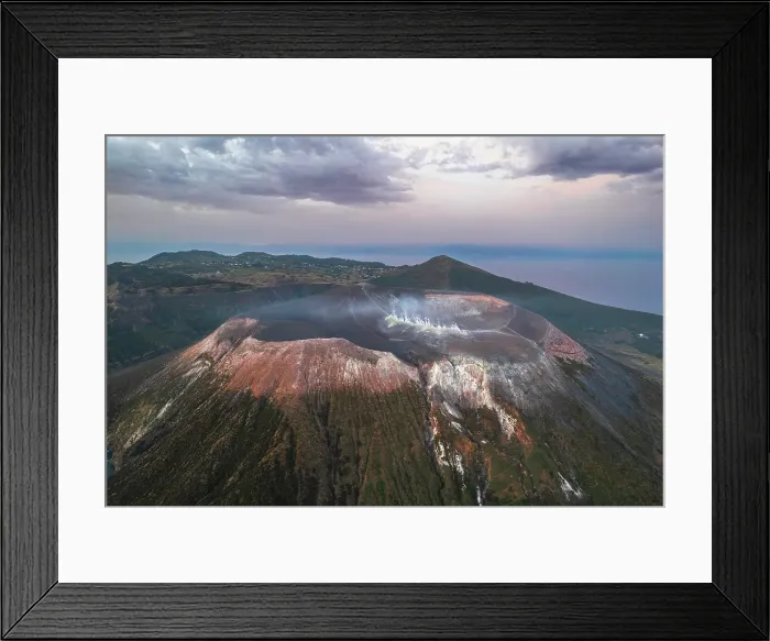 Framed Print : Gran Cratere, the big crater on the island of Vulcano with the smoking fumarole Vulcano island, Aeolian islands, Messina province, Sicily, Italy Framed Print : Gran Cratere, the big crater on the island of Vulcano with the smoking fumarole Vulcano island, Aeolian islands, Messina province, Sicily, Italy