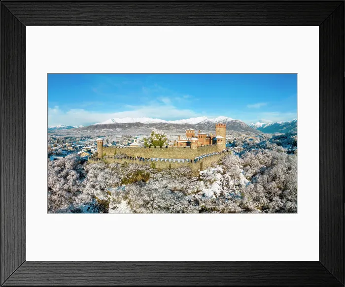 Framed Print : Pavone Castle after a snowfall, Canavese, Piedmont, Italy, Europe Framed Print : Pavone Castle after a snowfall, Canavese, Piedmont, Italy, Europe